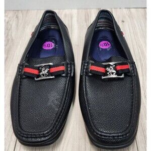 Beverly Hills Polo Club Shoes Emilio Black Loafers Slip On Mens 10.5